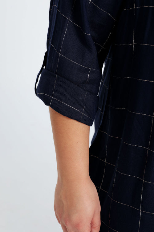 Chemise à carreaux brodée en viscose-Paprika-7