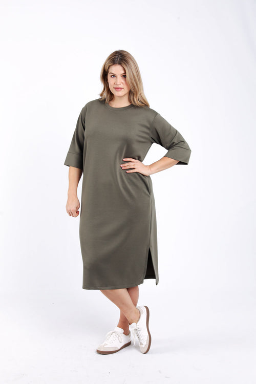 Robe sweat unie-Paprika-7