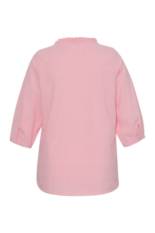 Blouse en coton unie-Paprika-9