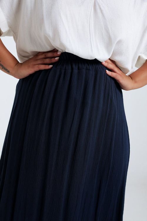 Jupe longue en viscose unie-Paprika-6