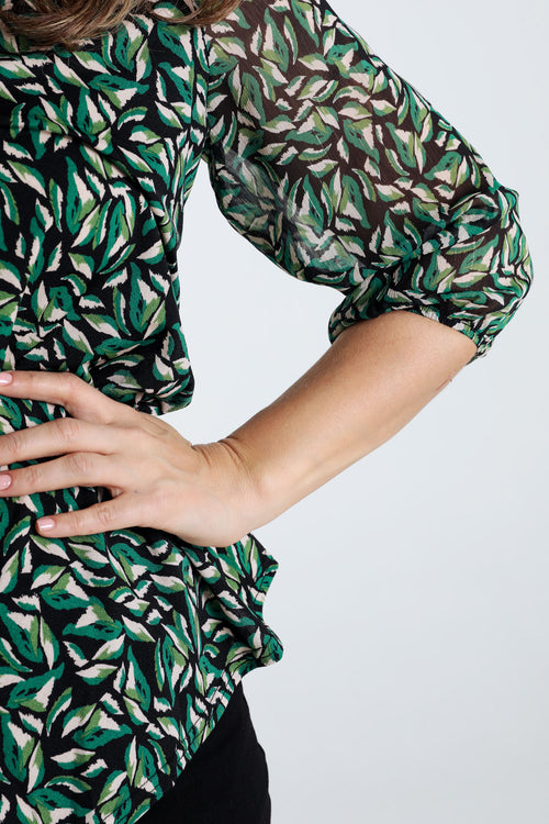 T-shirt imprimé feuilles-Paprika-4