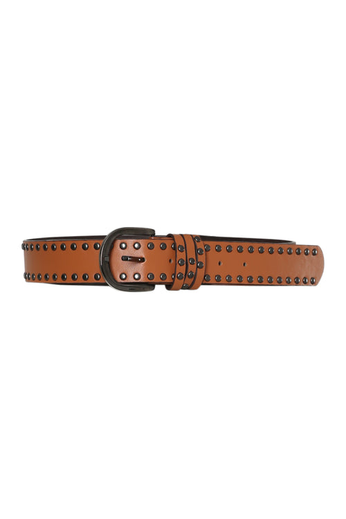 Ceinture en faux cuir avec clous-Paprika-1