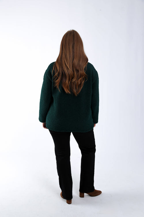 Manteau teddy uni-Paprika-1