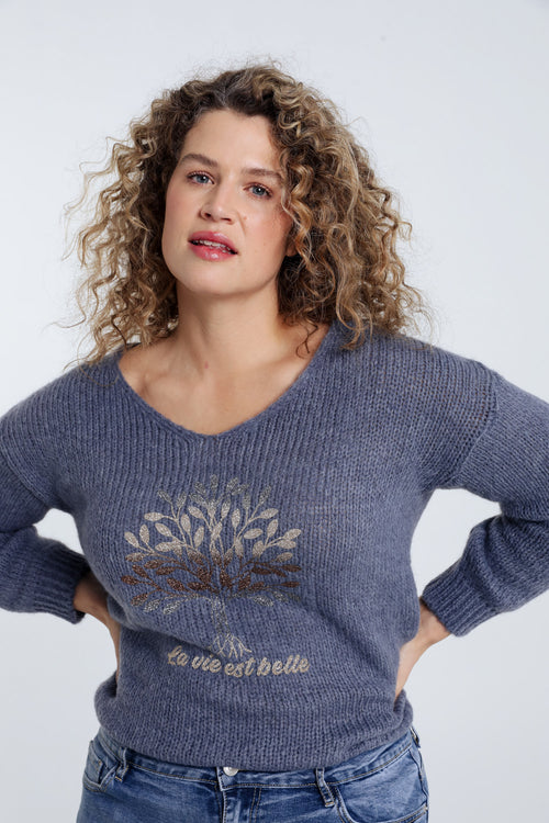 Pull imprimé arbre de vie-Paprika-3