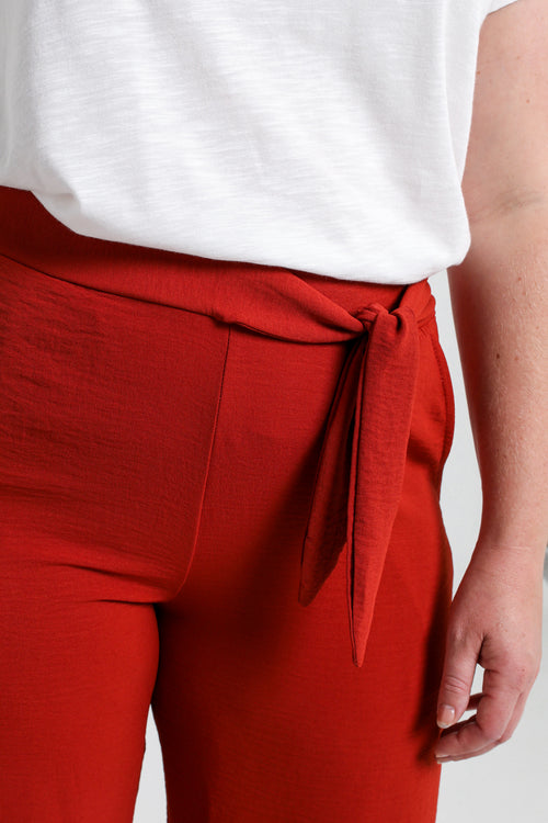 Pantalon large avec nœud-Paprika-6