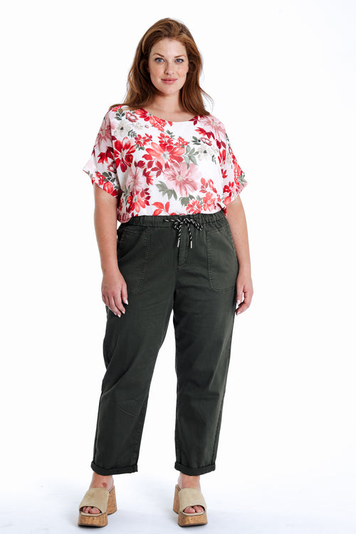 Chino en coton uni-Paprika-7