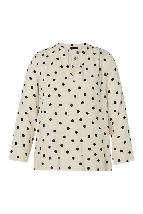 Blouse en viscose imprimé pois-Paprika-10
