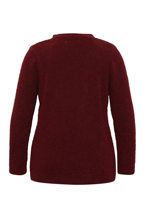 Gilet maille bouclette uni-Paprika-9