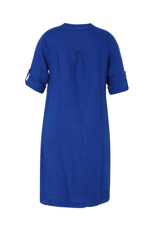 Robe tunique en lin unie-Paprika-11