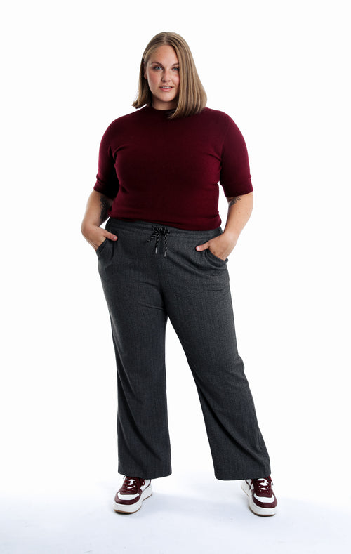 Pantalon chiné large-Paprika-1