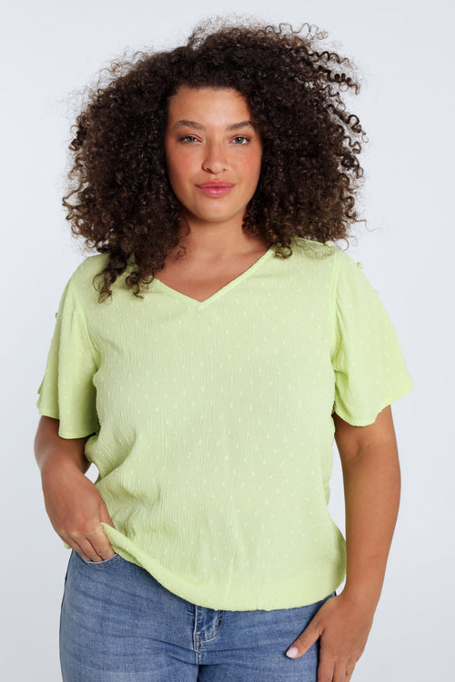 Blouse en viscose unie-Paprika-1