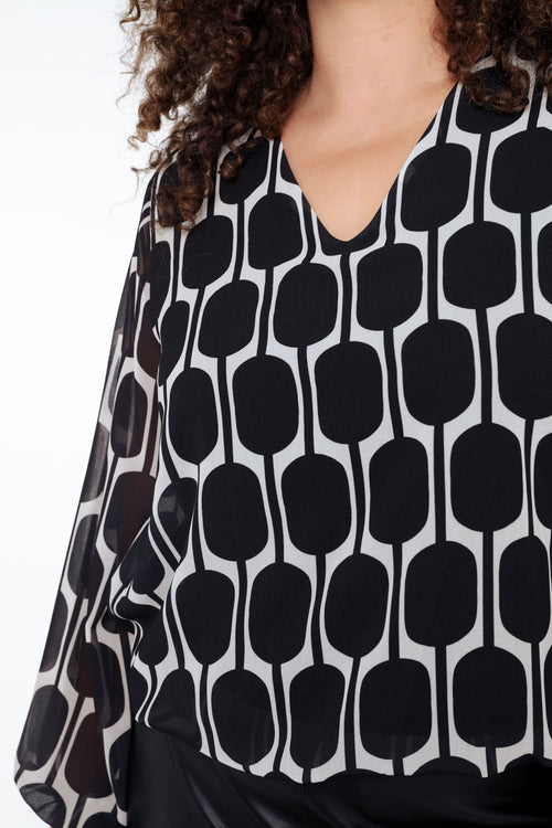 Blouse imprimé graphique-Paprika-5