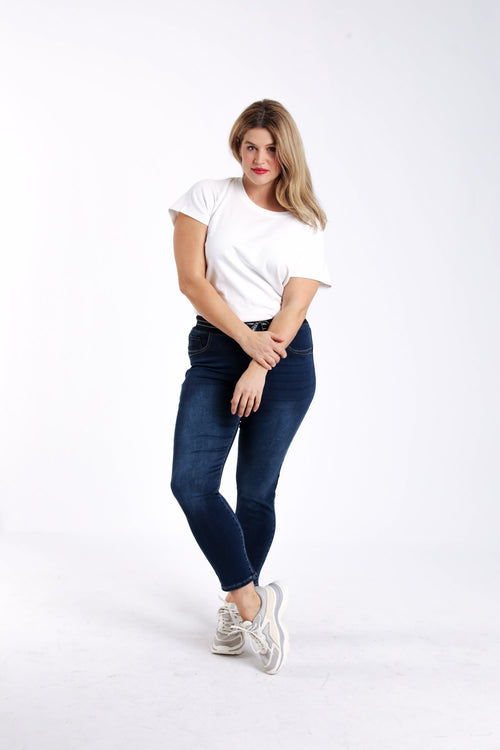 Jegging slim Lolly 7/8 en denim-Paprika-7