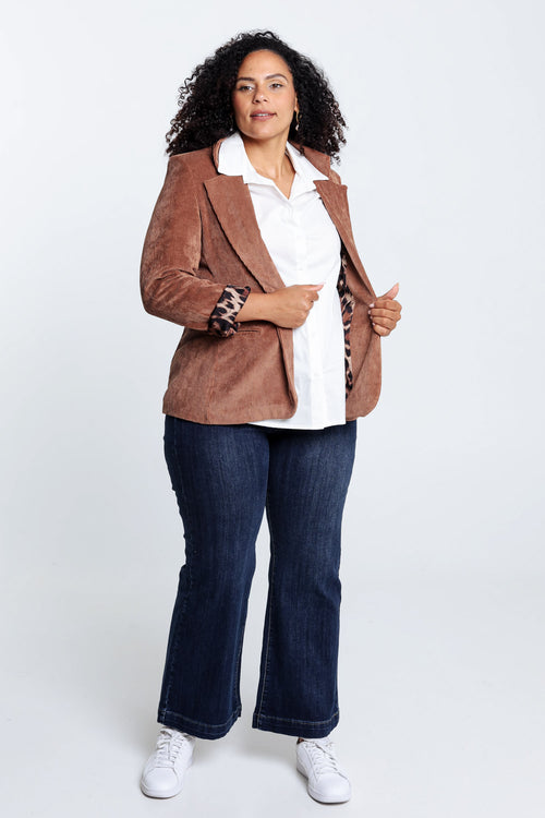 Blazer en velours doublé imprimé peau de bête-Paprika-6