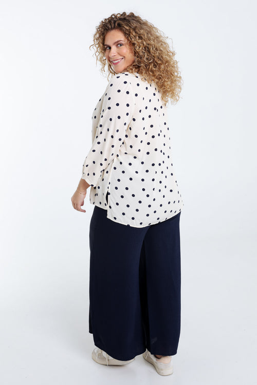 Blouse en viscose imprimé pois-Paprika-2