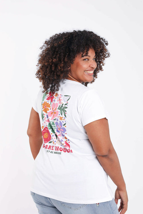 T-shirt en coton imprimé fleurs-Paprika-6