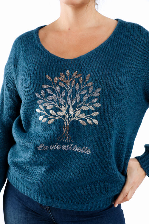 Pull imprimé arbre de vie-Paprika-1