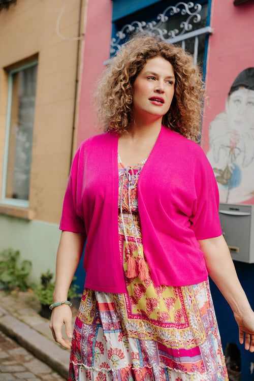 Gilet en viscose uni-Paprika-2