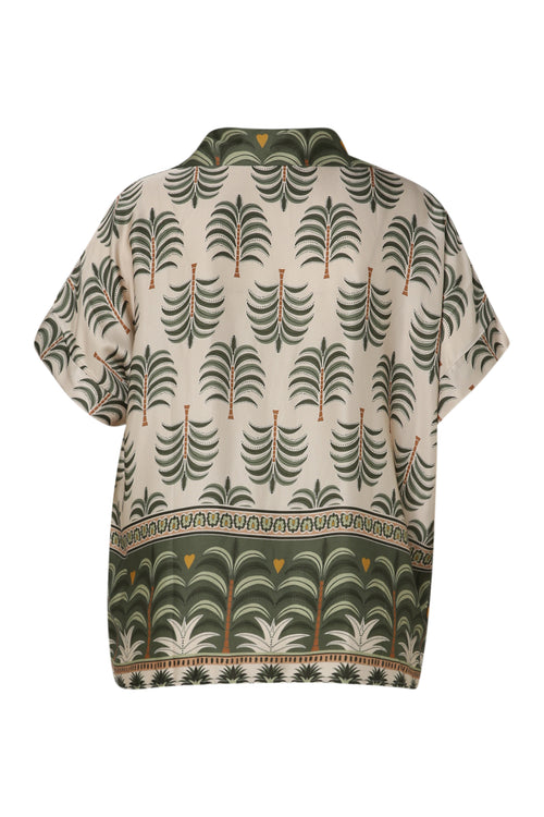Blouse en viscose imprimé palmier-Paprika-11
