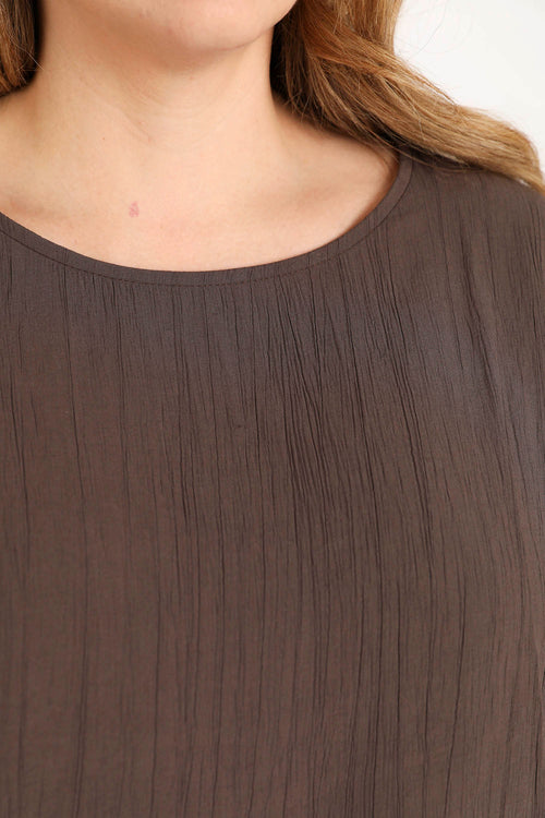 Blouse en viscose unie-Paprika-6