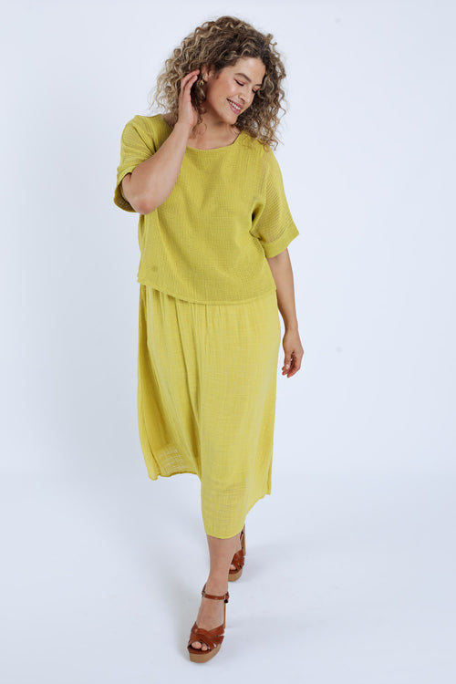 Robe 2en 1 en gaze de coton unie-Paprika-9