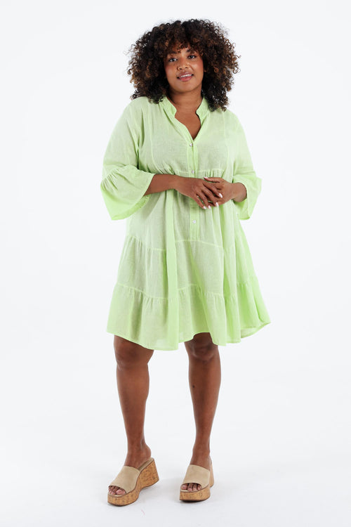 Robe tunique en gaze de coton unie-Paprika-9