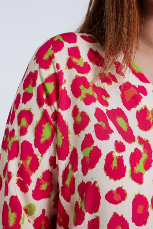 Blouse en viscose imprimé peau de bête-Paprika-6