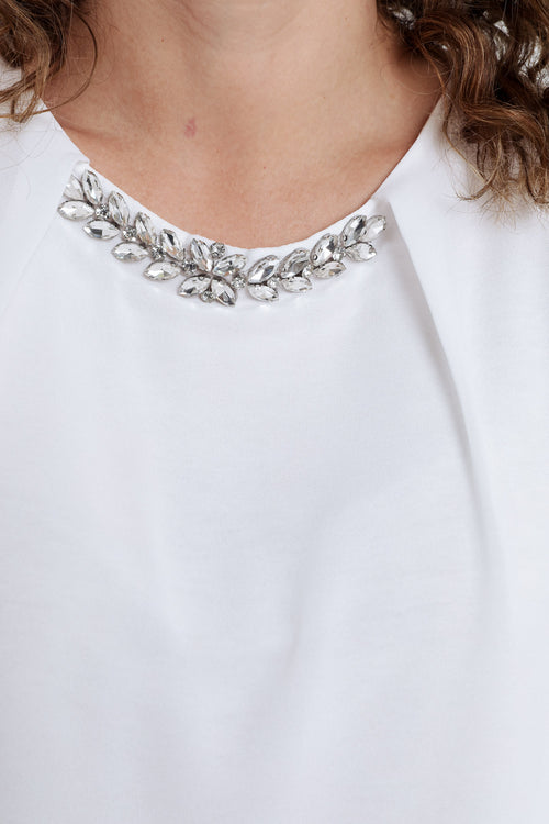 Blouse unie avec bijoux-Paprika-4