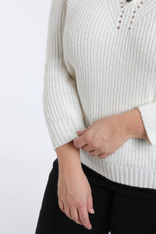 Pull uni col zippé-Paprika-7