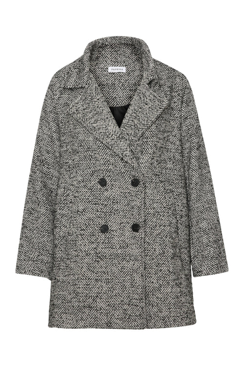 Manteau mi-long motif chevrons-Paprika-8