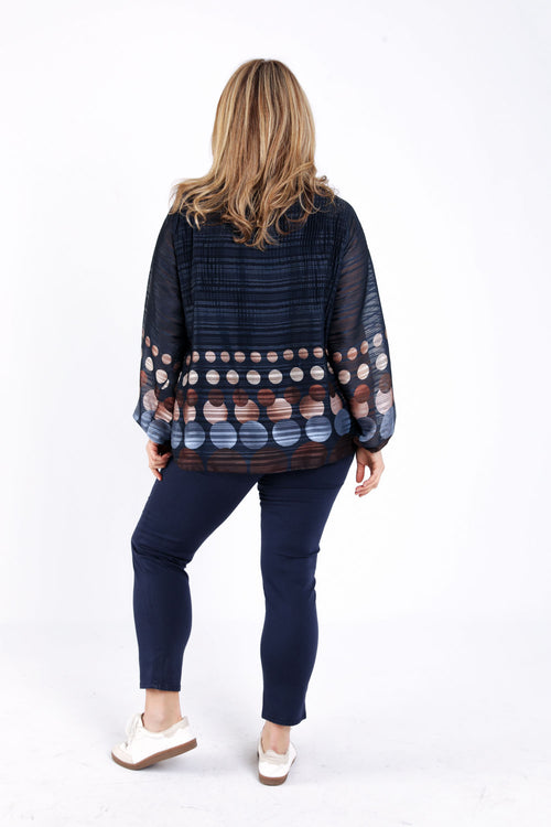 Blouse plissée imprimé ronds-Paprika-1