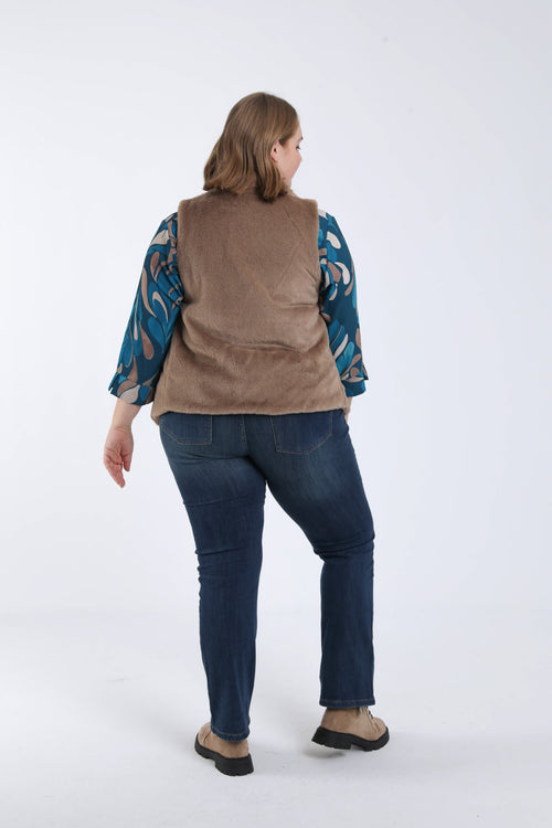 Veste en fausse fourrure-Paprika-1