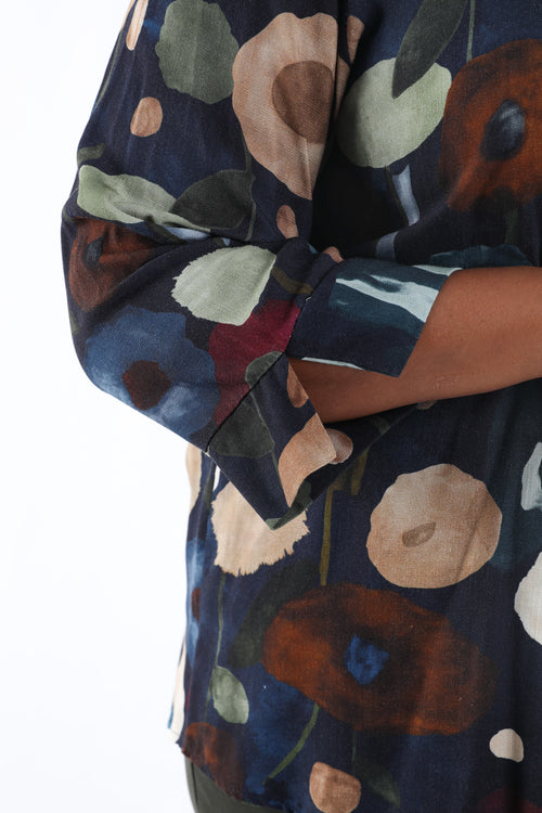 Blouse en viscose imprimé coquelicots-Paprika-4