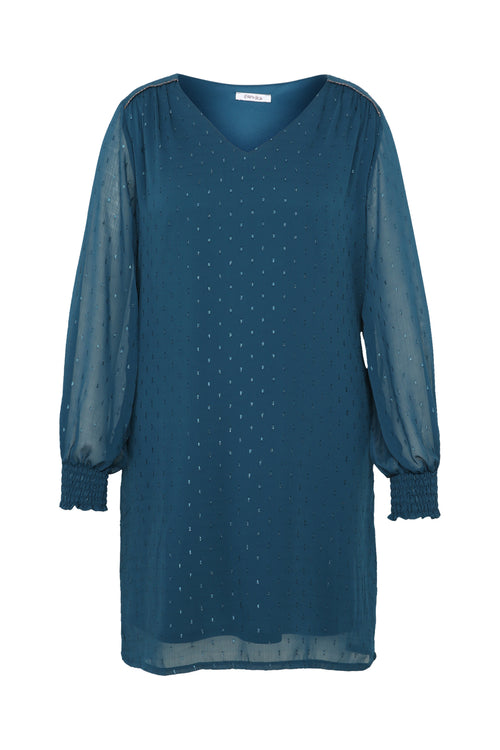 Robe en voile avec plumetis-Paprika-9