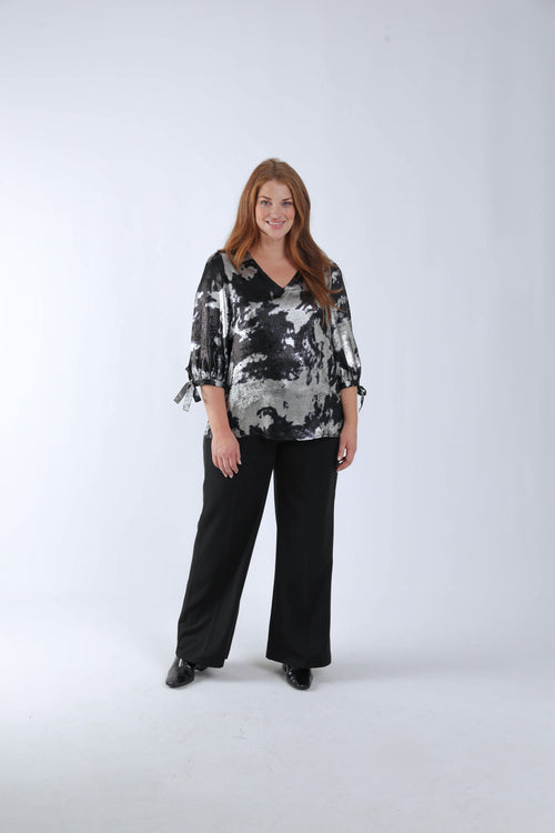 Blouse effet satinée tie&dye-Paprika-7