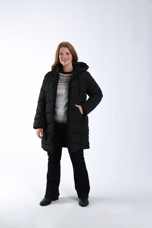 Doudoune longue unie-Paprika-9