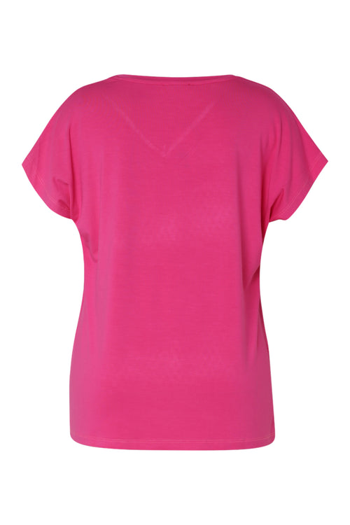 T-shirt uni en viscose-Paprika-11