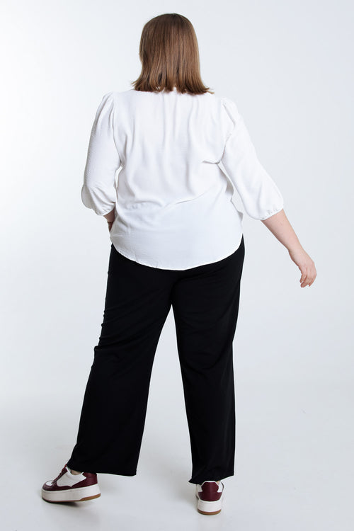 Pantalon large uni avec boucle dorée-Paprika-2