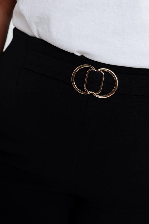 Pantalon droit avec boucle dorée-Paprika-6