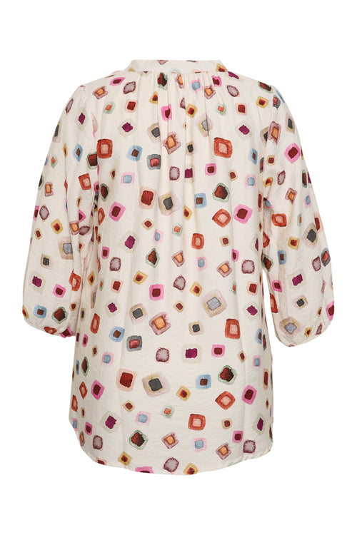 Blouse en viscose imprimé géométrique-Paprika-2