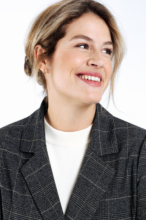 Blazer imprimé carreaux-Paprika-4