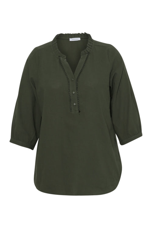 Blouse en coton unie-Paprika-8