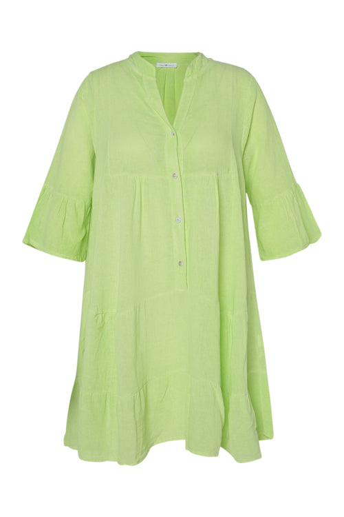 Robe tunique en gaze de coton unie-Paprika-3