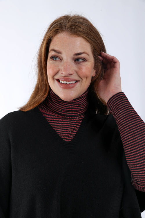 Pull court uni en viscose-Paprika-2