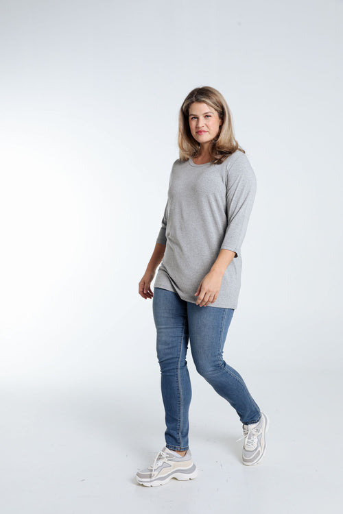 T-shirt basic uni en viscose-Paprika-8