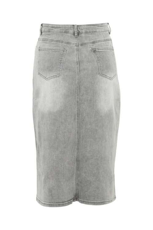 Jupe fendue en jeans-Paprika-11