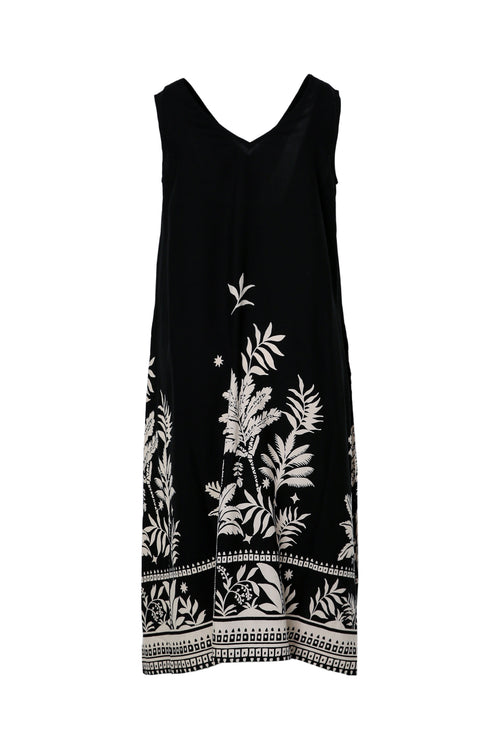 Robe en viscose imprimé feuillage-Paprika-11