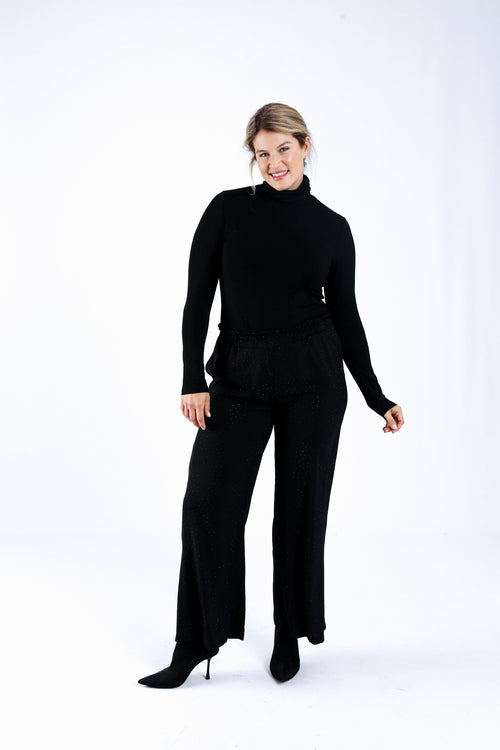 Pantalon large uni avec strass ton sur ton-Paprika-5