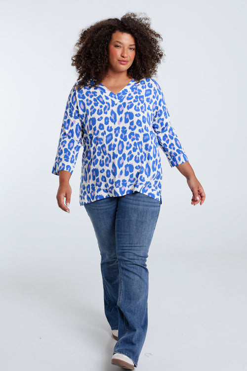 Blouse en viscose imprimé peau de bête-Paprika-9