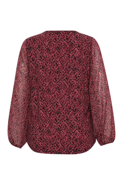 T-shirt en voile imprimé peau de serpent-Paprika-2
